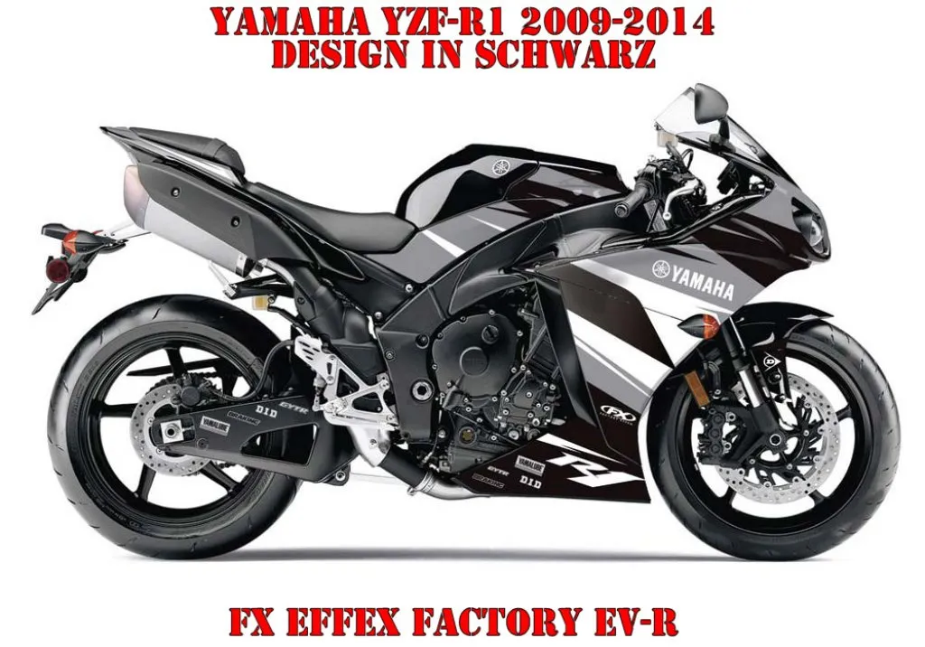 Beispiel Bild für die Farben, EV-R Schwarz für Yamaha YZF R1 2009-2014